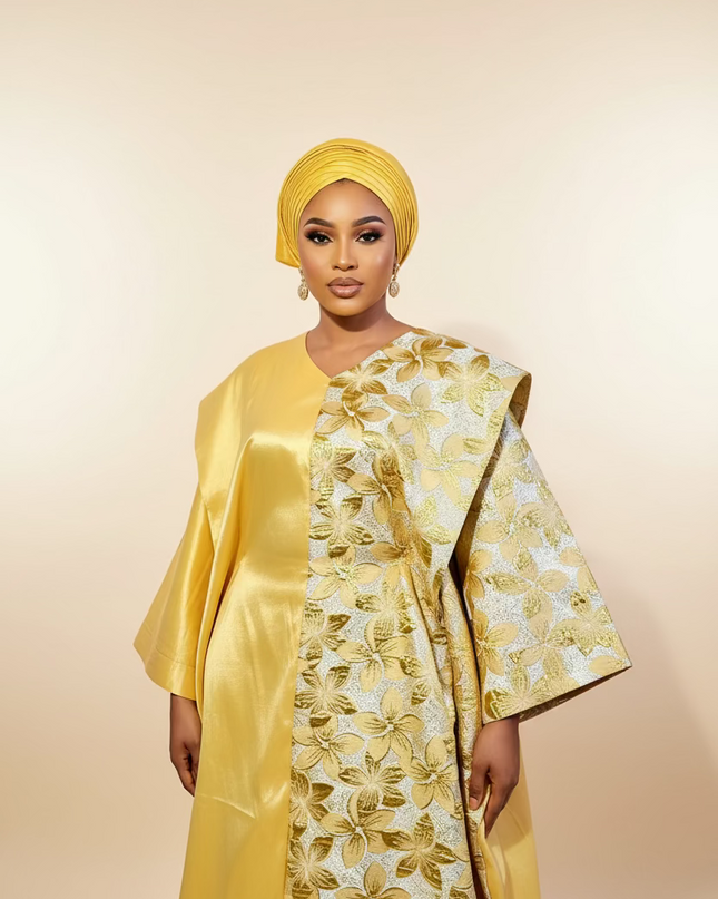 Boubou halimah brocart taffeta - Gold