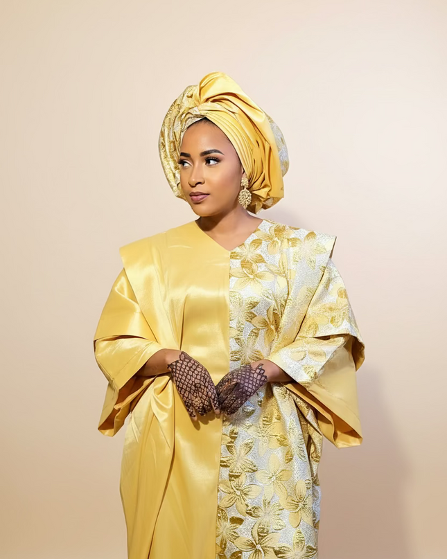 Boubou halimah brocart taffeta - Gold