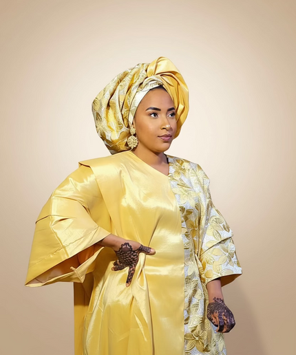 Boubou halimah brocart taffeta - Gold