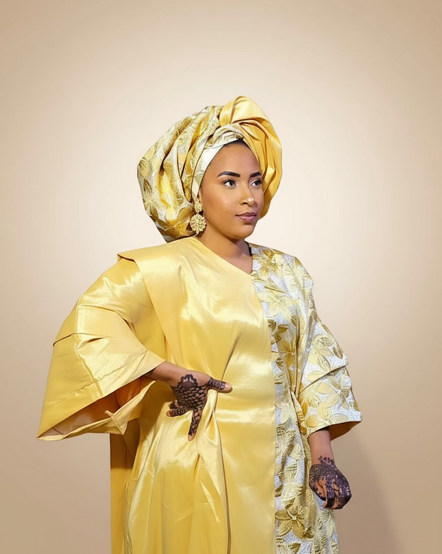 Boubou halimah brocart taffeta - Gold