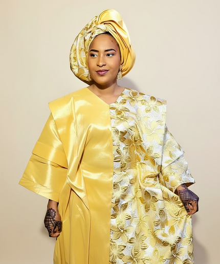 Boubou halimah brocart taffeta - Gold