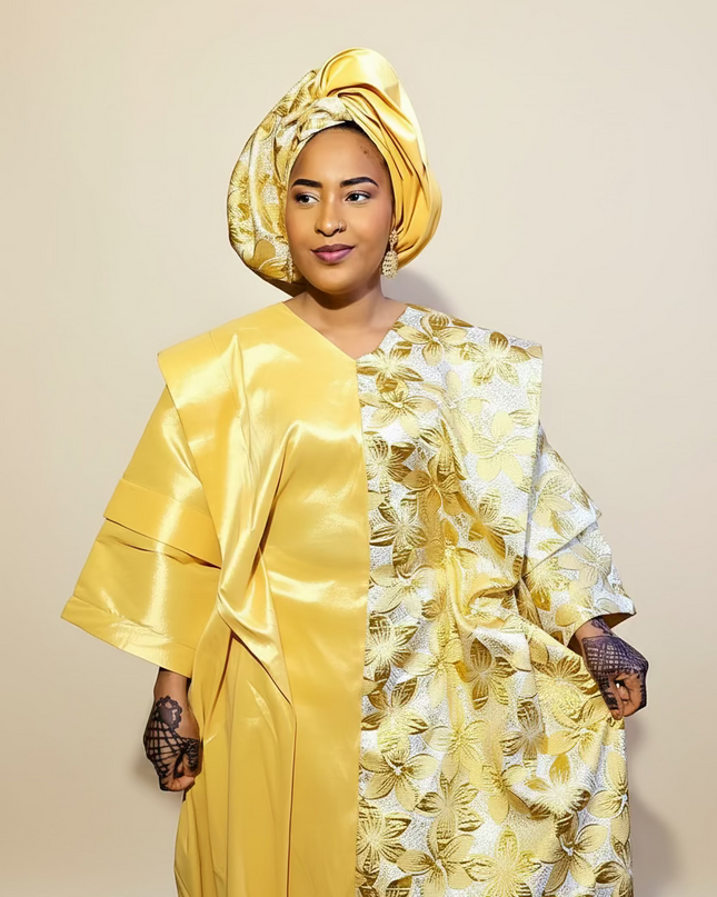 Boubou halimah brocart taffeta - Gold