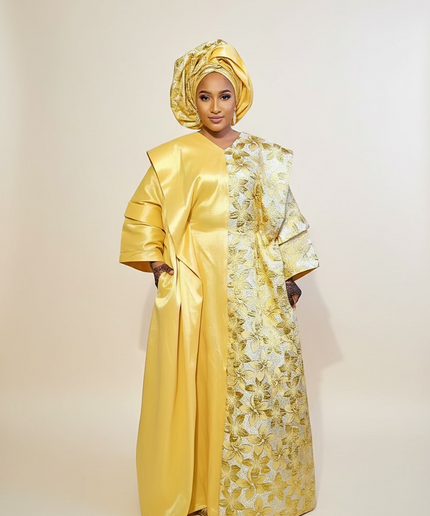 Boubou halimah brocart taffeta - Gold