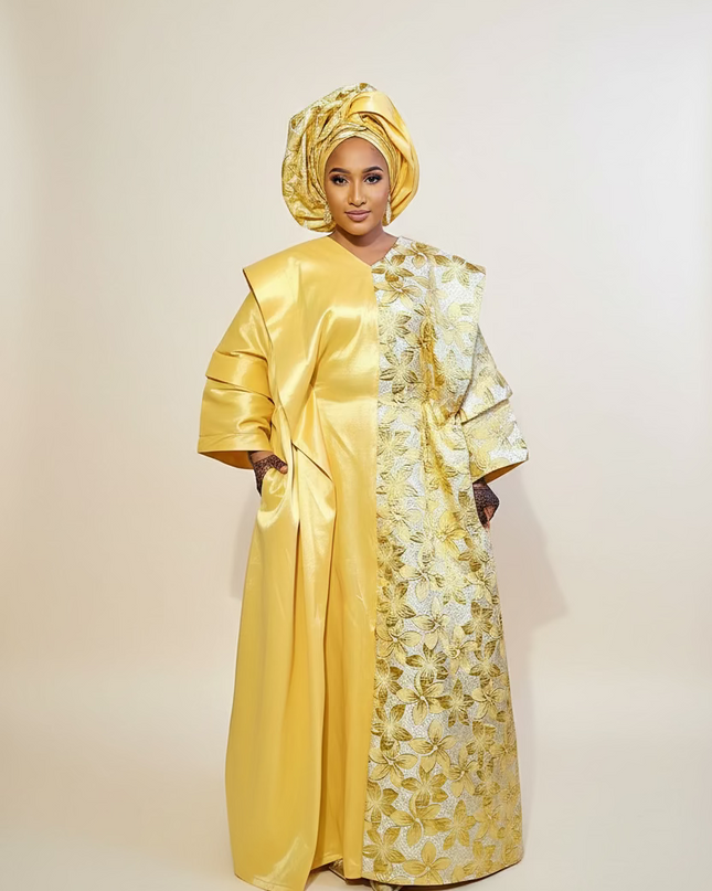 Boubou halimah brocart taffeta - Gold