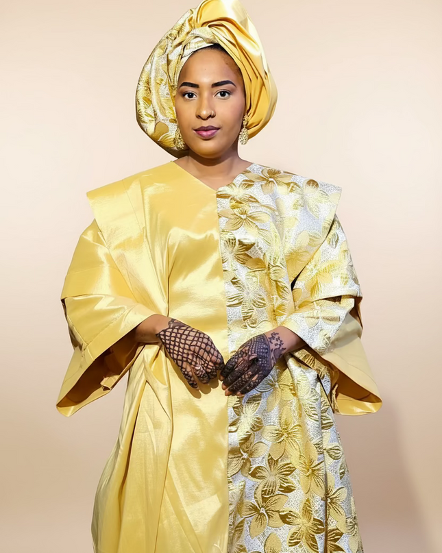 Boubou halimah brocart taffeta - Gold