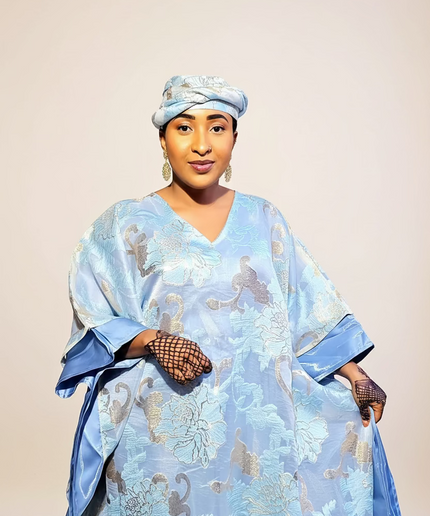 Boubou folasade brocart mikado - Bleu