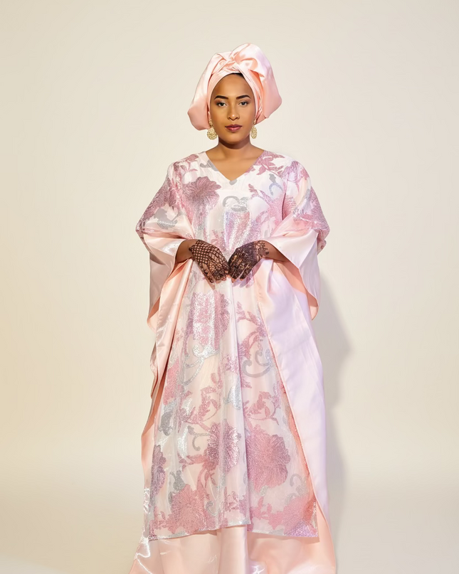 Boubou folasade brocart mikado - Rose