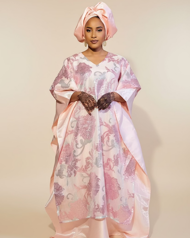 Boubou folasade brocart mikado - Rose