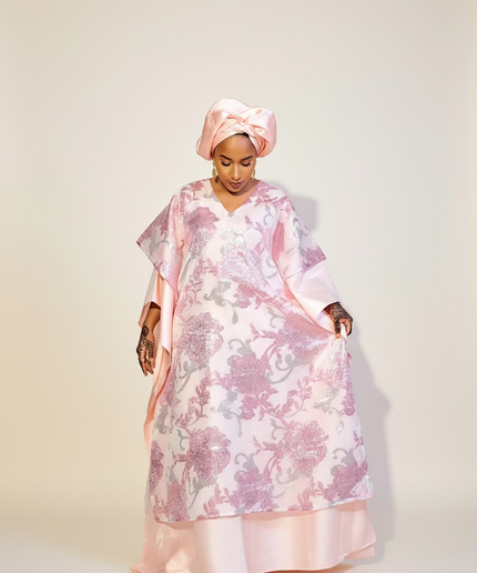 Boubou folasade brocart mikado - Rose