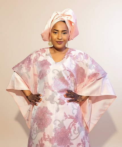 Boubou folasade brocart mikado - Rose
