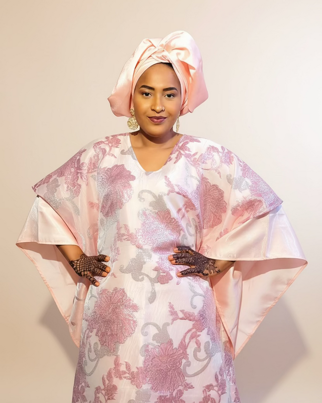 Boubou folasade brocart mikado - Rose