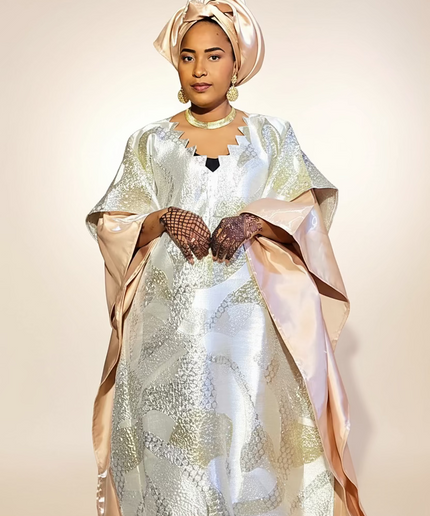 Boubou folasade brocart mikado - Champagne