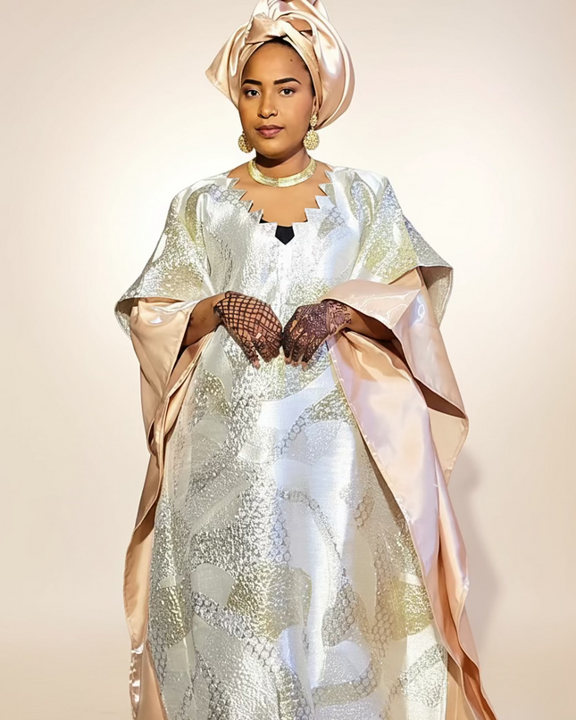 Boubou folasade brocart mikado - Champagne
