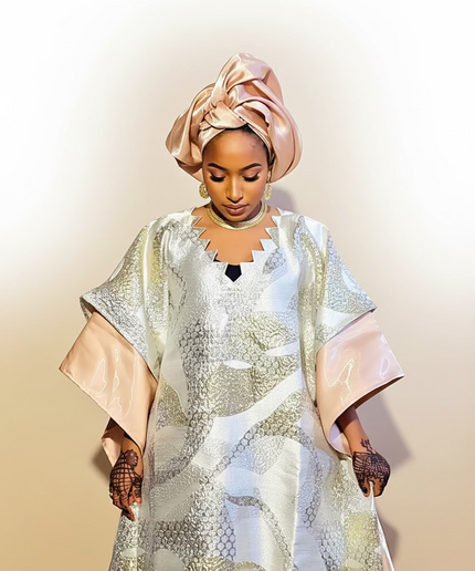 Boubou folasade brocart mikado - Champagne