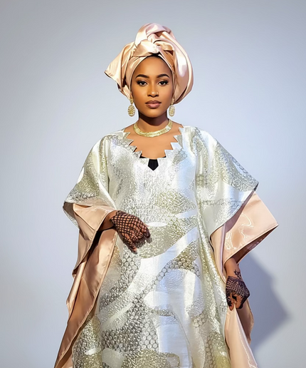 Boubou folasade brocart mikado - Champagne