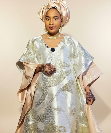 Boubou folasade brocart mikado - Champagne