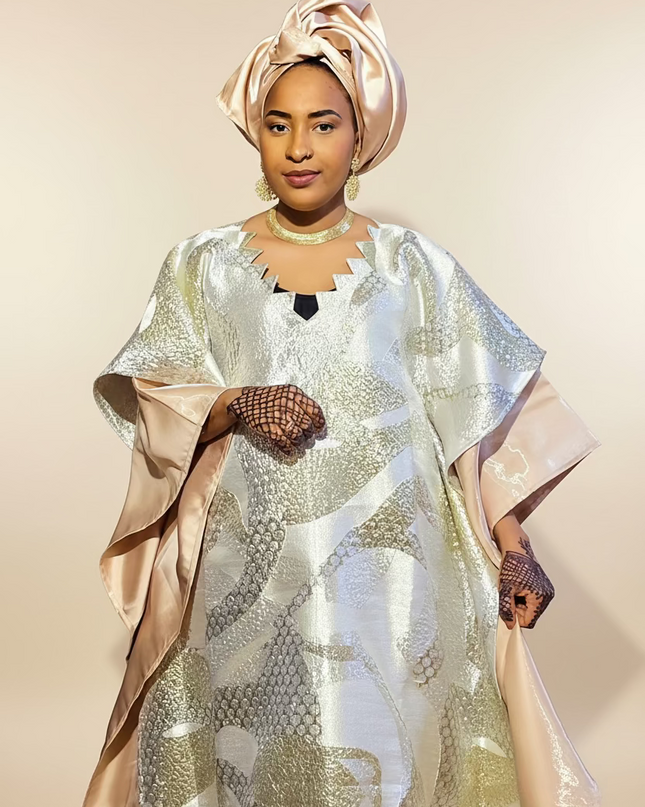 Boubou folasade brocart mikado - Champagne