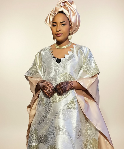 Boubou folasade brocart mikado - Champagne
