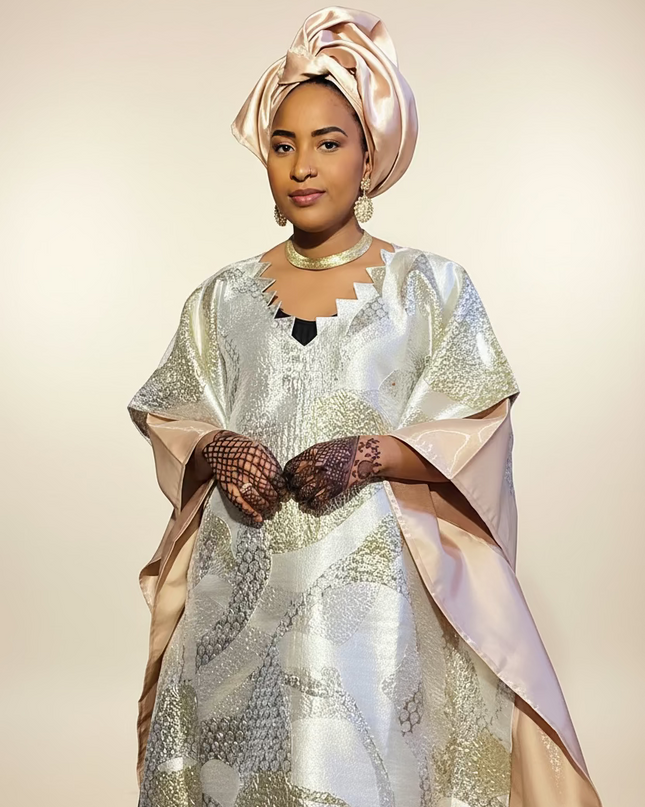 Boubou folasade brocart mikado - Champagne