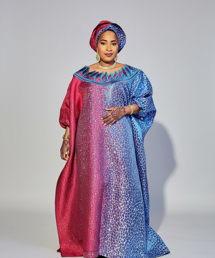 Boubou Brocart Bicolore - Indigo