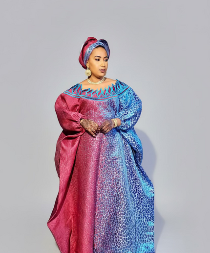 Boubou Brocart Bicolore - Indigo