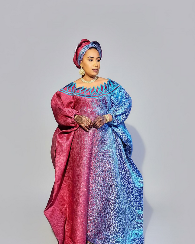 Boubou Brocart Bicolore - Indigo