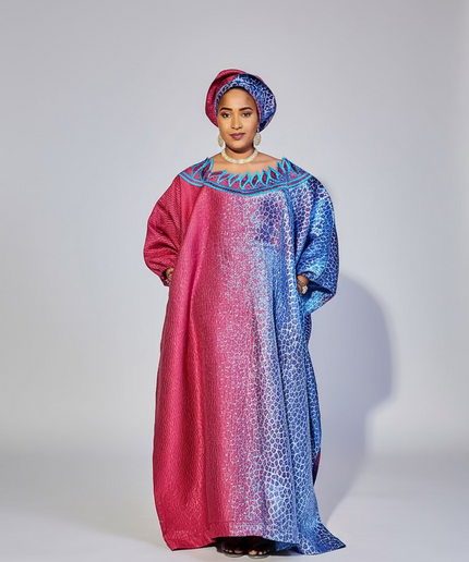 Boubou Brocart Bicolore - Indigo