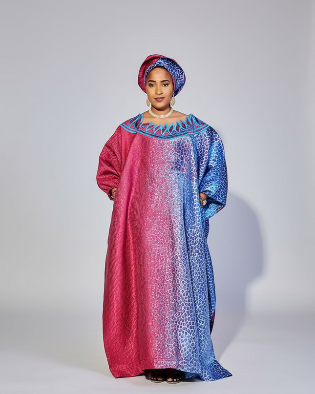 Boubou Brocart Bicolore - Indigo
