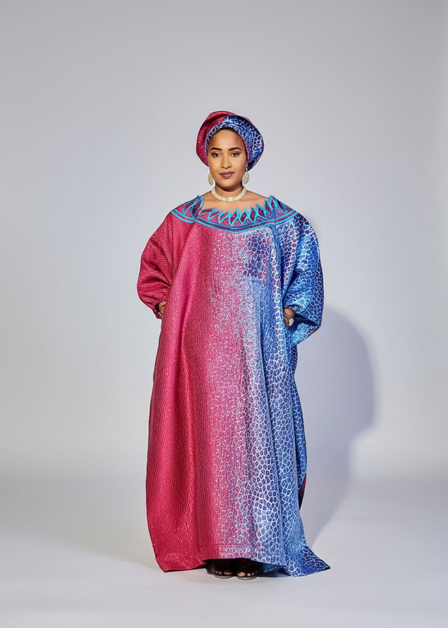 Boubou Brocart Bicolore - Indigo