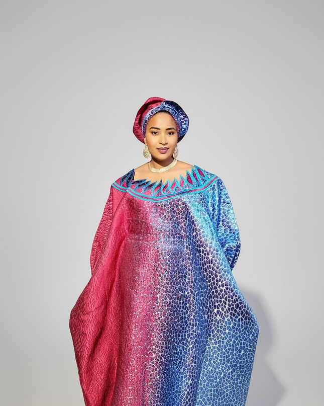 Boubou Brocart Bicolore - Indigo