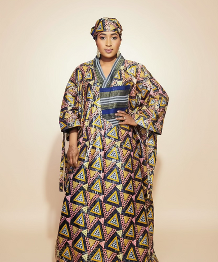 Boubou wax-oké ajokè  - Marron