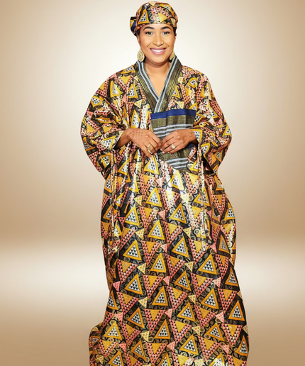 Boubou wax-oké ajokè  - Marron