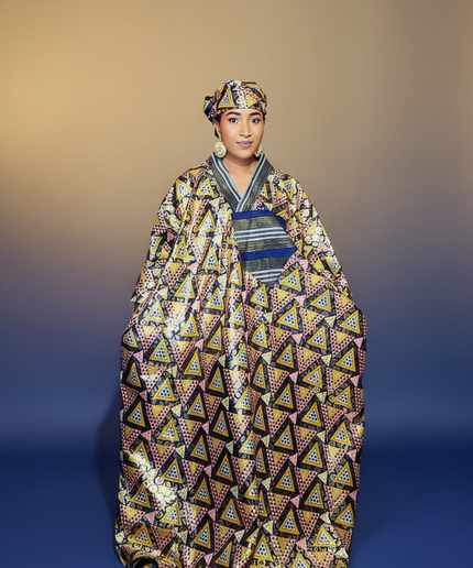 Boubou wax-oké ajokè  - Marron