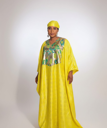 Boubou kaftan mopelola - Jaune