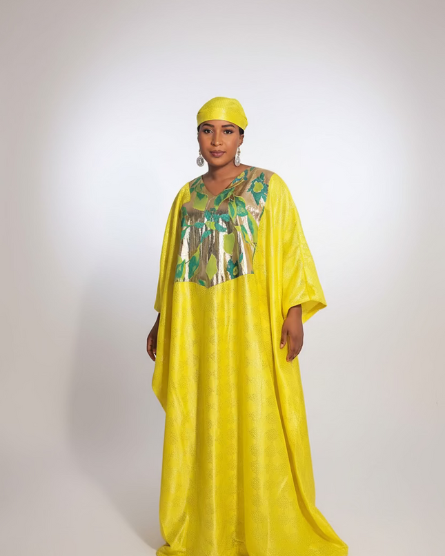 Boubou kaftan mopelola - Jaune