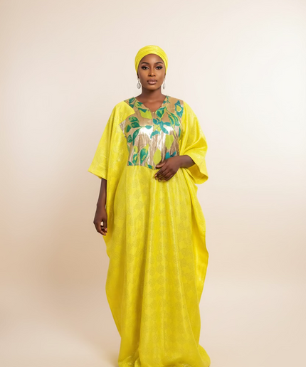 Boubou kaftan mopelola - Jaune