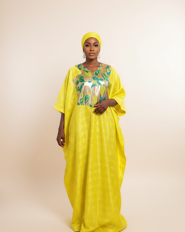 Boubou kaftan mopelola - Jaune