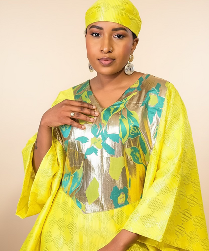 Boubou kaftan mopelola - Jaune