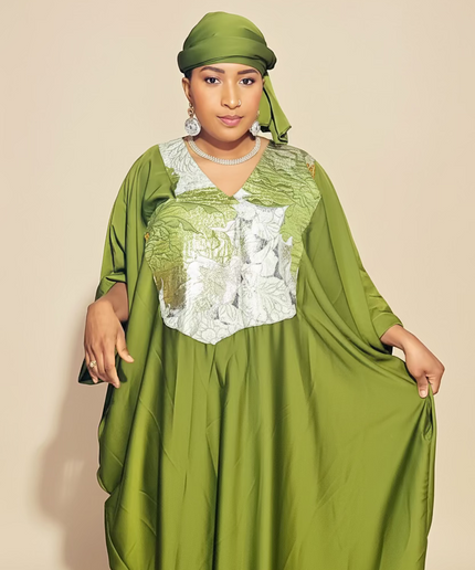 Boubou soraya v-neck - Vert
