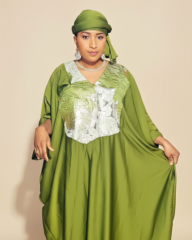 Boubou soraya v-neck - Vert