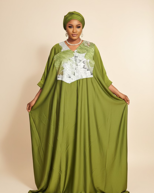 Boubou soraya v-neck - Vert