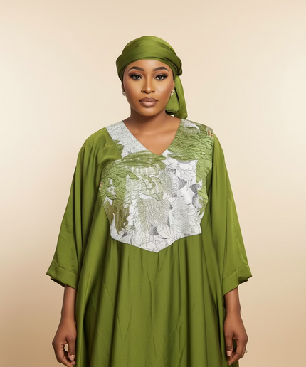 Boubou soraya v-neck - Vert