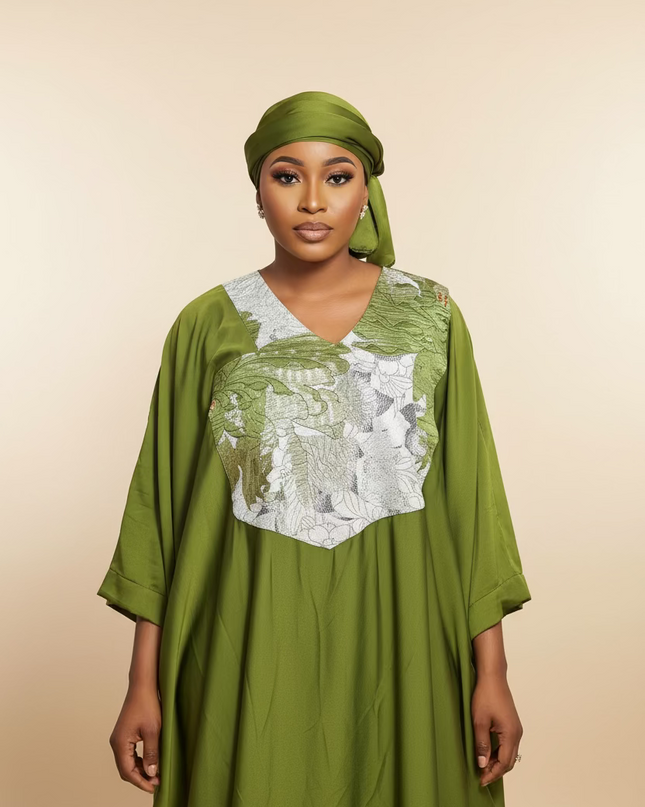 Boubou soraya v-neck - Vert