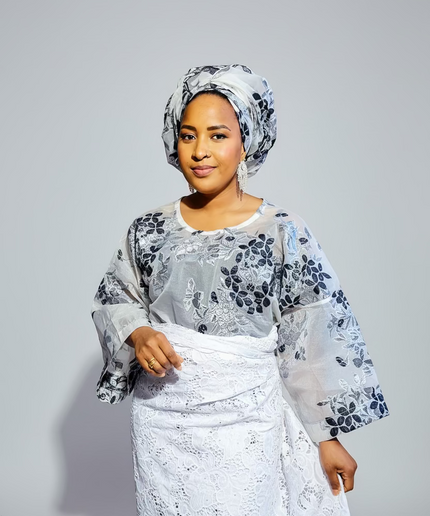 Ensemble anango dentelle brocart - Noir blanc