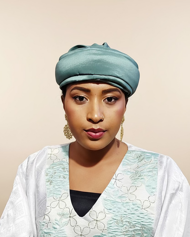 Turban pailleté - Vert d'eau