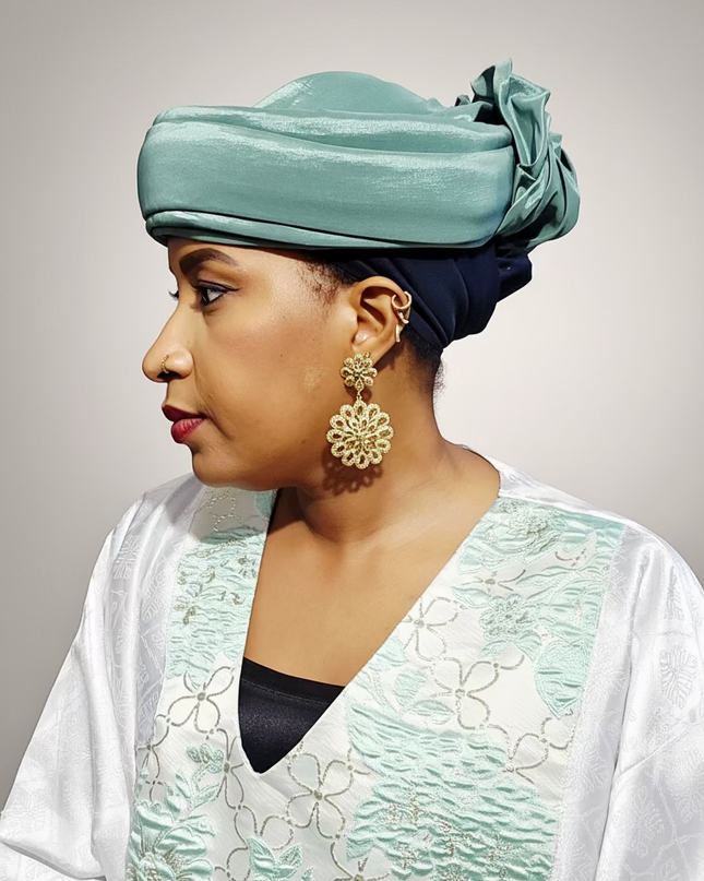 Turban pailleté - Vert d'eau