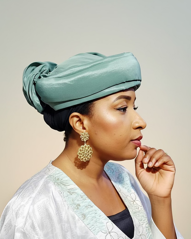 Turban pailleté - Vert d'eau