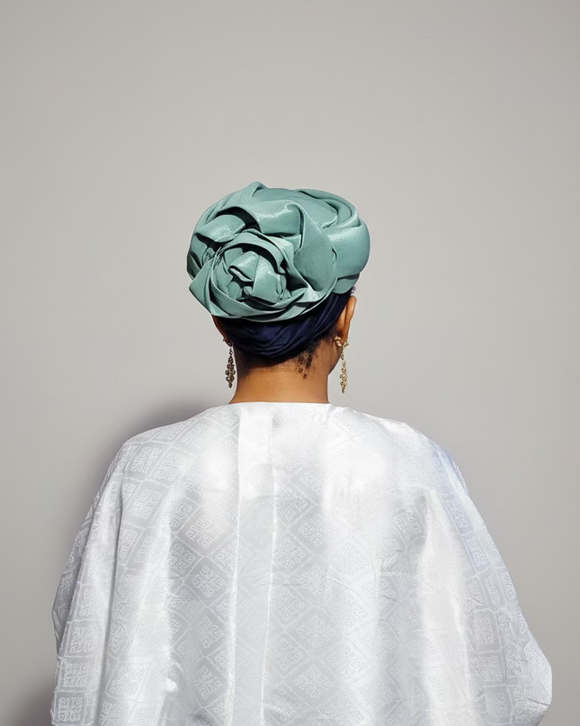 Turban pailleté - Vert d'eau