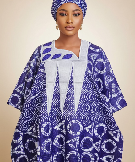 Boubou fanga brodé  - Violet