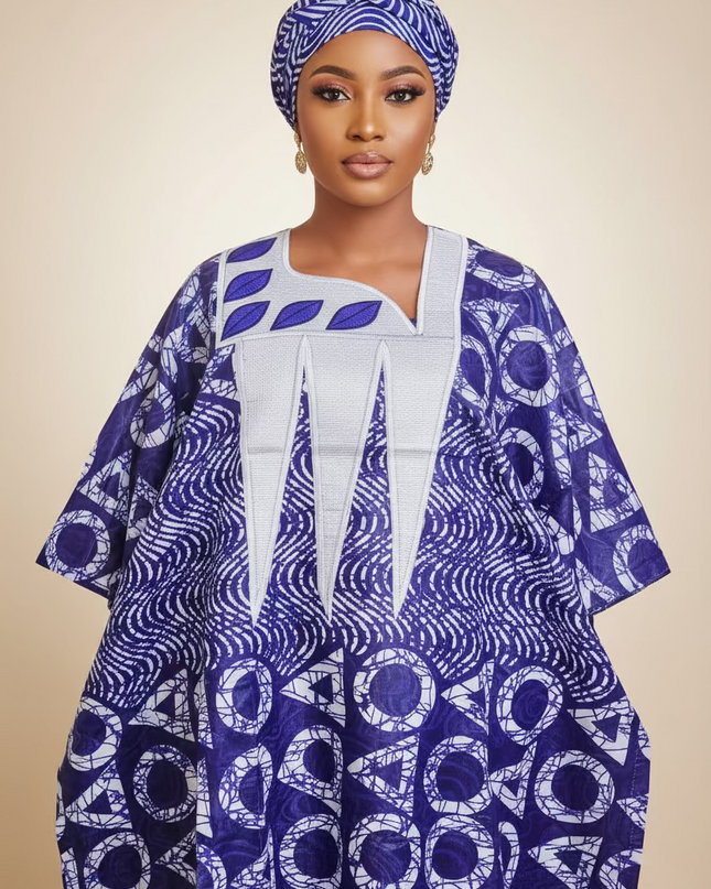 Boubou fanga brodé  - Violet
